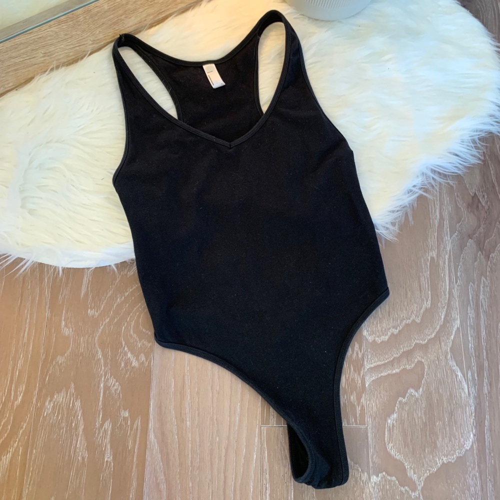 Black racer back bodysuit